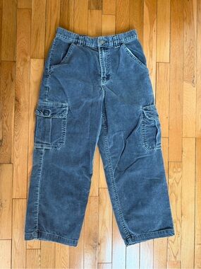 Bugle Boy Cargo Corduroy Pants in Charcoal